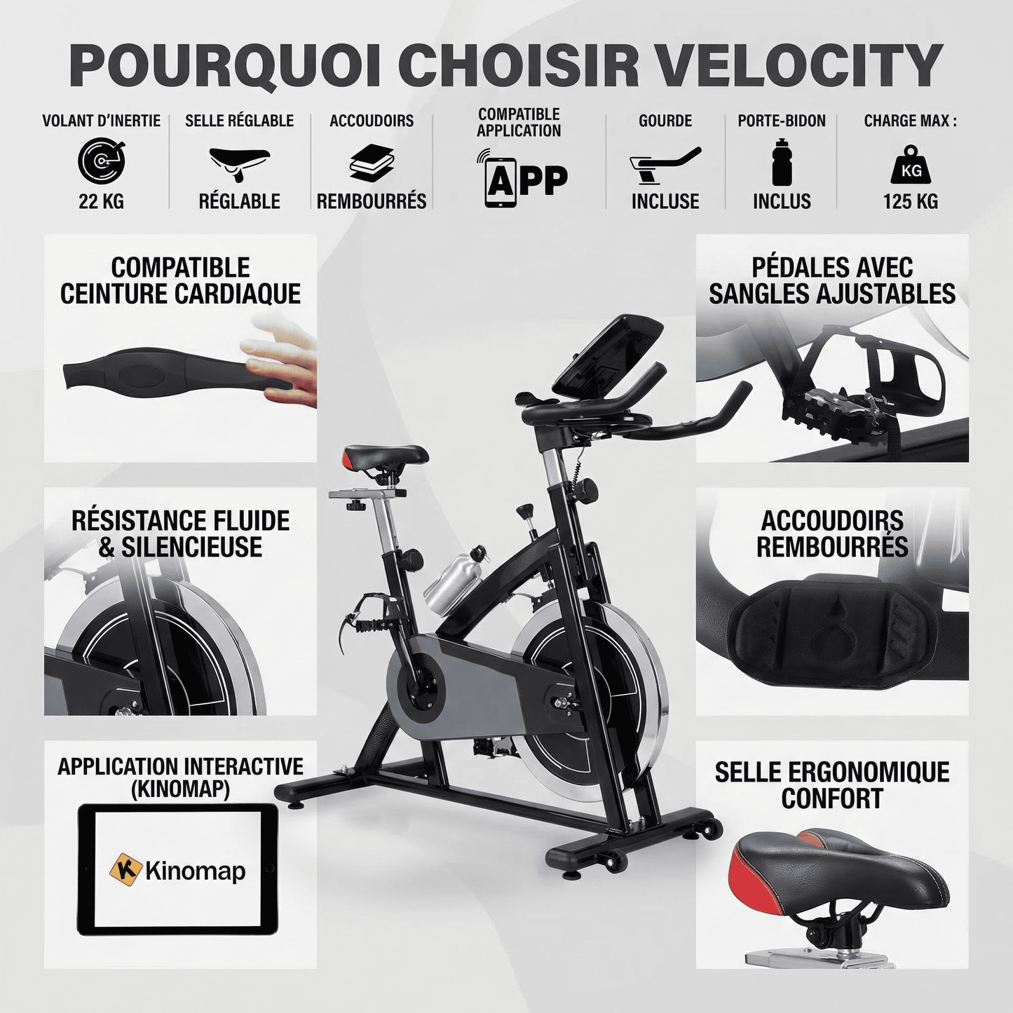 Vélo d'appartement VeloCity